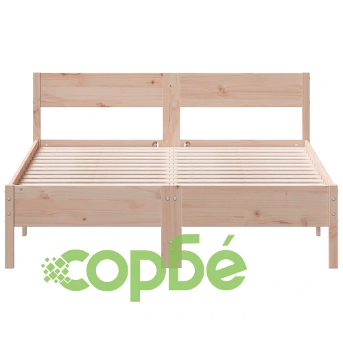 Рамка за легло без матрак, 140x190 см, масивна чамова дървесина ➤ топ цена ➤ sorbe.bg
