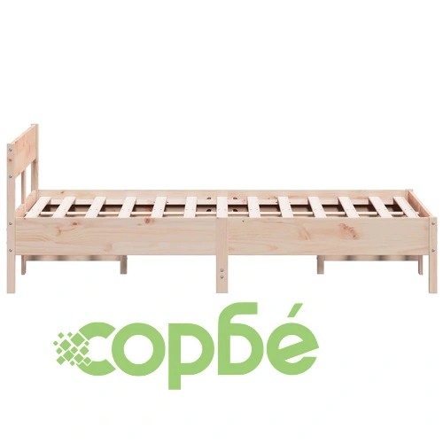 Рамка за легло без матрак, 140x190 см, масивна чамова дървесина ➤ топ цена ➤ sorbe.bg