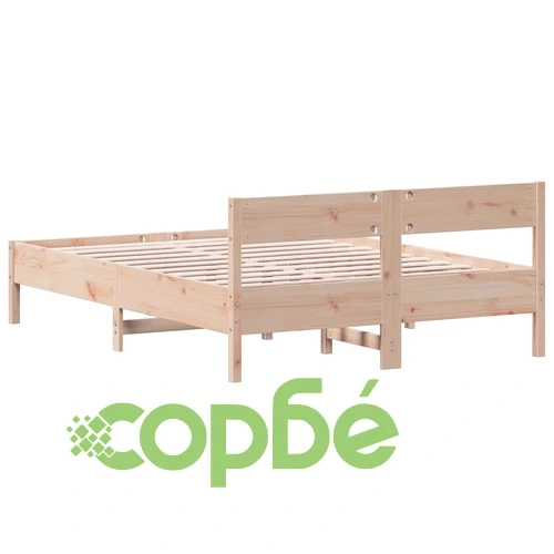 Рамка за легло без матрак, 140x190 см, масивна чамова дървесина ➤ топ цена ➤ sorbe.bg