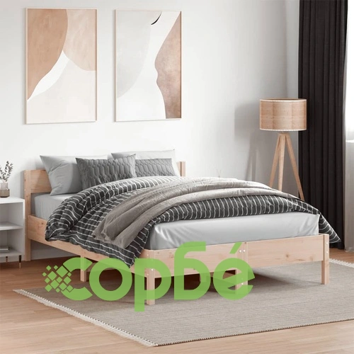 Рамка за легло без матрак, 140x190 см, масивна чамова дървесина ➤ топ цена ➤ sorbe.bg