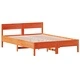 Рамка за легло без матрак, восъчнокафяво, 135x190 см, бор масив