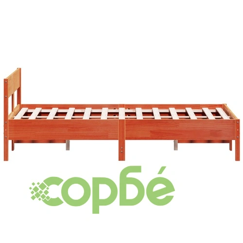 Рамка за легло без матрак, восъчнокафяво, 135x190 см, бор масив ➤ топ цена ➤ sorbe.bg