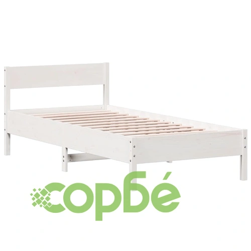 Рамка за легло без матрак, бял, 75x190 см, борово дърво масив ➤ топ цена ➤ sorbe.bg