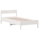 Рамка за легло без матрак, бял, 75x190 см, борово дърво масив