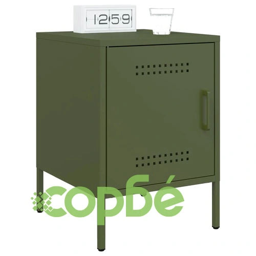 Нощни шкафчета 2 бр маслиненозелени 36x39x50,5 см стомана ➤ топ цена ➤ sorbe.bg