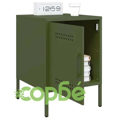 Нощни шкафчета 2 бр маслиненозелени 36x39x50,5 см стомана ➤ топ цена ➤ sorbe.bg