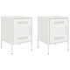 Нощни шкафчета 2 бр бял 36x39x50,5 см стомана
