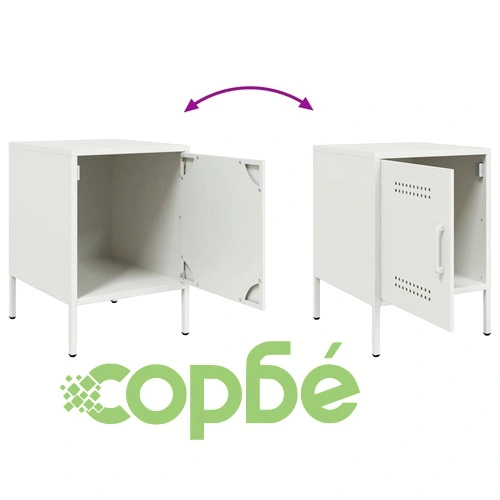 Нощни шкафчета 2 бр бял 36x39x50,5 см стомана ➤ топ цена ➤ sorbe.bg