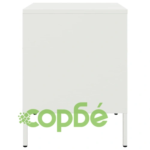 Нощно шкафче, бяло, 36x39x50,5 см, стомана ➤ топ цена ➤ sorbe.bg