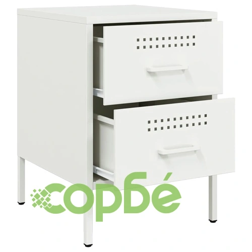 Нощни шкафчета 2 бр бял 36x39x50,5 см стомана ➤ топ цена ➤ sorbe.bg