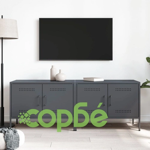 ТВ шкафове 2 бр антрацит 68x39x50,5 см стомана ➤ топ цена ➤ sorbe.bg