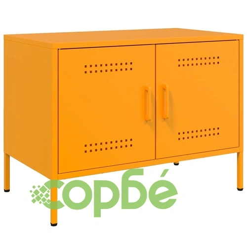 ТВ шкаф, горчица жълто, 68x39x50,5 см, стомана на топ цена от sorbe.bg ТВ шкаф, горчица жълто, 68x39x50,5 см, стомана ➤ топ цена ➤ sorbe.bg