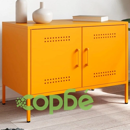 ТВ шкаф, горчица жълто, 68x39x50,5 см, стомана на топ цена от sorbe.bg ТВ шкаф, горчица жълто, 68x39x50,5 см, стомана ➤ топ цена ➤ sorbe.bg