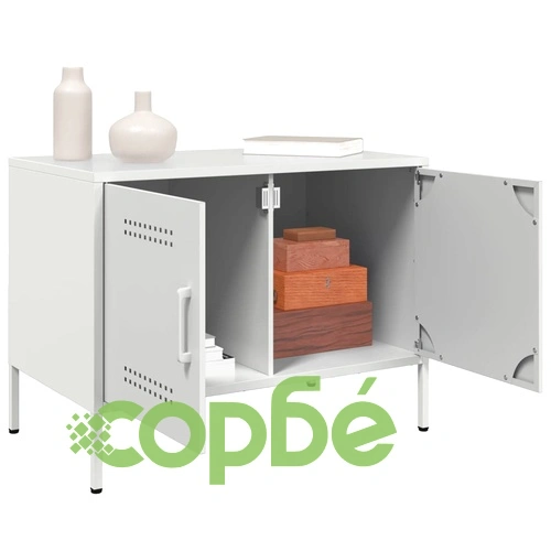 ТВ шкаф, бял, 68x39x50,5 см, стомана ➤ топ цена ➤ sorbe.bg