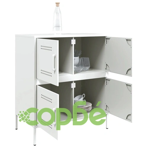 Бюфет, бял, 68x39x79 см, стомана ➤ топ цена ➤ sorbe.bg