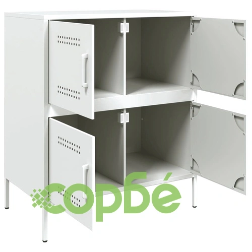 Бюфет, бял, 68x39x79 см, стомана ➤ топ цена ➤ sorbe.bg