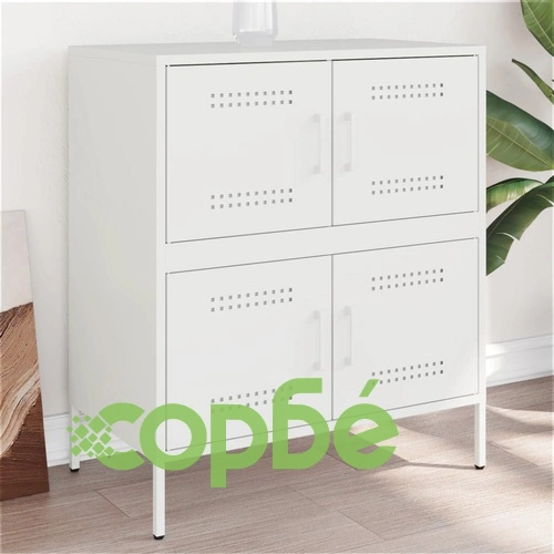 Бюфет, бял, 68x39x79 см, стомана ➤ топ цена ➤ sorbe.bg