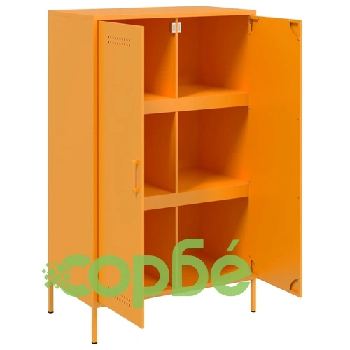 Висок шкаф, горчица жълто, 68x39x113 см, стомана ➤ топ цена ➤ sorbe.bg