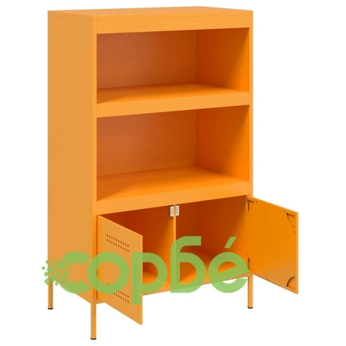 Висок шкаф, горчица жълто, 68x39x113 см, стомана ➤ топ цена ➤ sorbe.bg