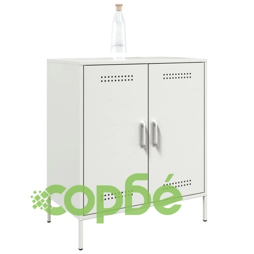 Бюфет, бял, 68x39x79 см, стомана ➤ топ цена ➤ sorbe.bg