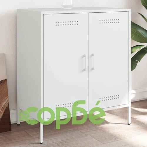 Бюфет, бял, 68x39x79 см, стомана ➤ топ цена ➤ sorbe.bg