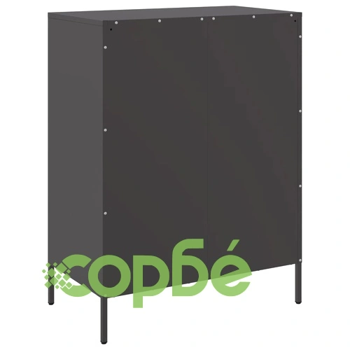 Бюфет, черен, 68x39x89 см, стомана ➤ топ цена ➤ sorbe.bg