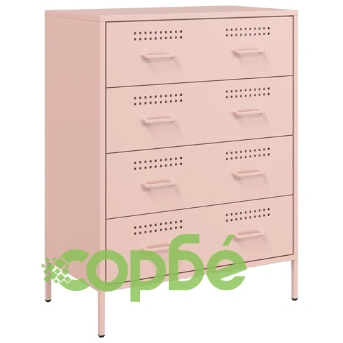 Бюфет, розов, 68x39x89 см, стомана ➤ топ цена ➤ sorbe.bg