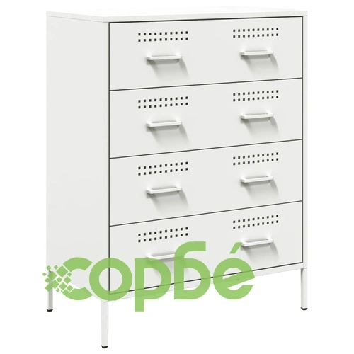 Бюфет, бял, 68x39x89 см, стомана ➤ топ цена ➤ sorbe.bg