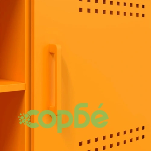 ТВ шкаф, горчица жълто, 100,5x39x50,5 см, стомана ➤ топ цена ➤ sorbe.bg