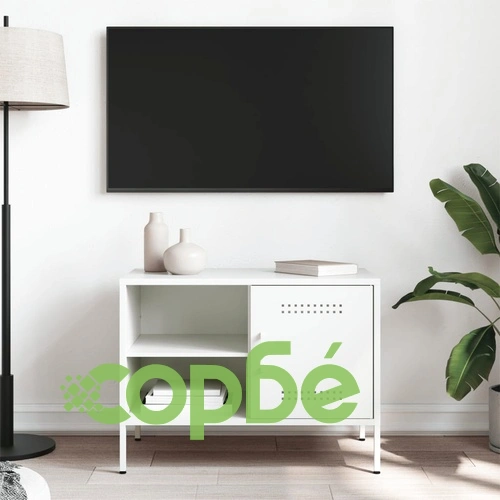 ТВ шкаф, бял, 68x39x50,5 см, стомана ➤ топ цена ➤ sorbe.bg