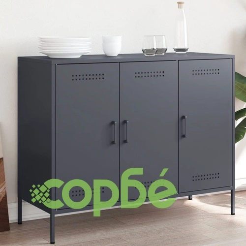 Бюфет, антрацит, 100,5x39x79 см, стомана ➤ топ цена ➤ sorbe.bg