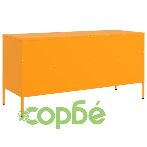 ТВ шкаф, горчица жълто, 100,5x39x50,5 см, стомана ➤ топ цена ➤ sorbe.bg