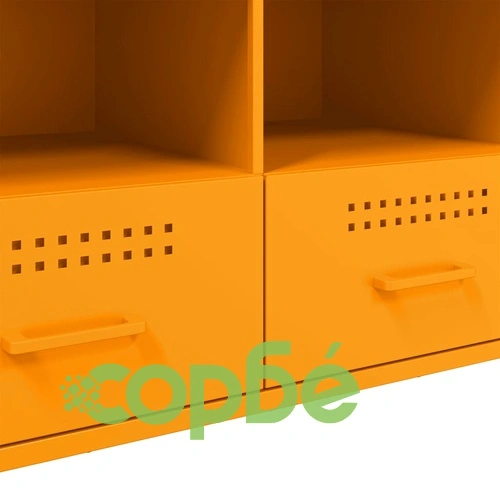 ТВ шкаф, горчица жълто, 100,5x39x50,5 см, стомана ➤ топ цена ➤ sorbe.bg