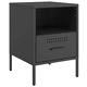 Нощно шкафче, черно, 36x39x50,5 см, стомана