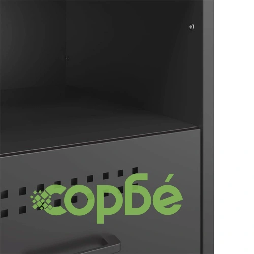 Нощно шкафче, черно, 36x39x50,5 см, стомана ➤ топ цена ➤ sorbe.bg