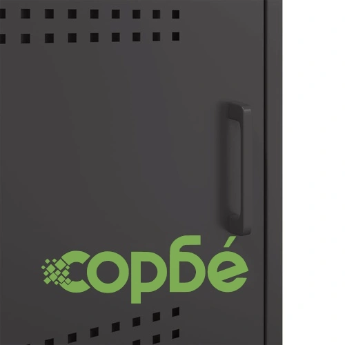 Нощно шкафче, черно, 36x39x68 см, стомана ➤ топ цена ➤ sorbe.bg