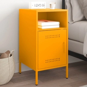 Нощно шкафче, горчица жълто, 36x39x68 см, стомана