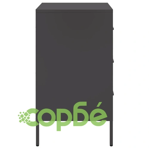 Нощно шкафче, черно, 36x39x68 см, стомана ➤ топ цена ➤ sorbe.bg