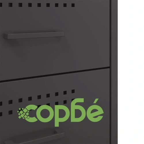 Нощно шкафче, черно, 36x39x68 см, стомана ➤ топ цена ➤ sorbe.bg