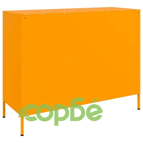 Бюфет, горчица жълто, 100,5x39x79 см, стомана ➤ топ цена ➤ sorbe.bg