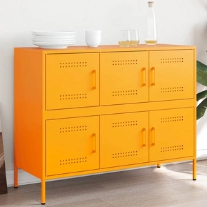 Бюфет, горчица жълто, 100,5x39x79 см, стомана