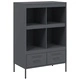 Висок шкаф, антрацит, 68x39x101,5 см, стомана