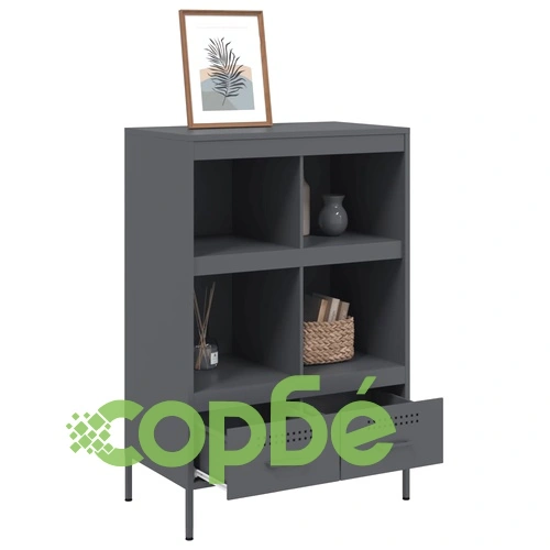 Висок шкаф, антрацит, 68x39x101,5 см, стомана ➤ топ цена ➤ sorbe.bg