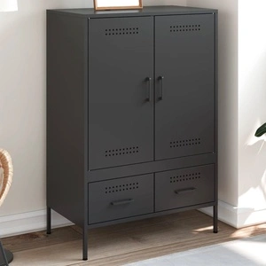 Висок шкаф, черен, 68x39x101,5 см, стомана