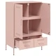Висок шкаф, розов, 68x39x101,5 см, стомана