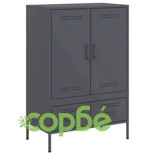 Висок шкаф, антрацит, 68x39x101,5 см, стомана ➤ топ цена ➤ sorbe.bg