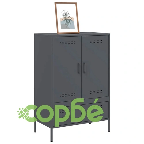 Висок шкаф, антрацит, 68x39x101,5 см, стомана ➤ топ цена ➤ sorbe.bg