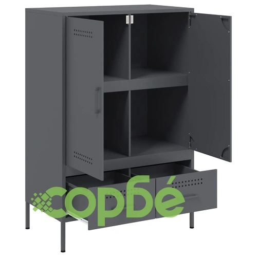Висок шкаф, антрацит, 68x39x101,5 см, стомана ➤ топ цена ➤ sorbe.bg