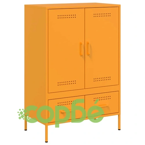 Висок шкаф, горчица жълто, 68x39x101,5 см, стомана ➤ топ цена ➤ sorbe.bg