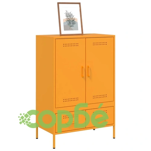 Висок шкаф, горчица жълто, 68x39x101,5 см, стомана ➤ топ цена ➤ sorbe.bg